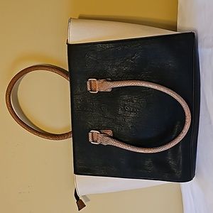 Aldo black/beige with brown snake look handles